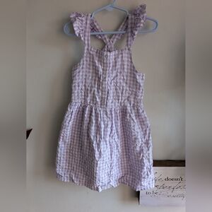 100% Cotton Primark Lilac and White Gingham Dress with Cross Straps